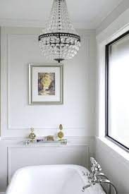 Traditional Bathroom Chandelier Over Tub Carmel Beckman Pottery Barn Stylish Bathroom Bathtub Lighting Bathroom Remodel Master