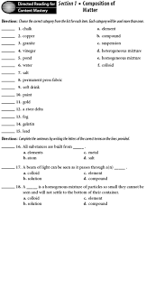 This worksheet is in line with common core standards for 3rd and 4th grade key ideas and details, but may also be used for other grades. Composition Of Matter Worksheet Answers Promotiontablecovers
