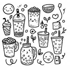 In case you don\'t find what you are looking. Premium Vector Cat Drawing Doodle Collection With Boba Drink