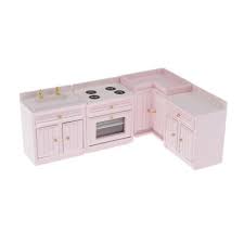 1:12 dollhouse miniature furniture bathroom kitchen sink with cabinet basin set. Dollhouse Miniature Kitchen Cabinet 1 12 Dollhouse Wooden Kitchen Furniture Doll House Kitchen Supplies Pink Dolls House Dolls Accessories Toys Games Tennesseegreenac Com