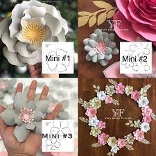 Pdf Yaf Mini Flower Template In 3 Styles Paper Flower Kit Handmade Flowers Paper Paper Flower Template
