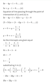 If The Line X Y 1 K Y 2x 4 0 Makes Equal Intercept On The Axes Then The Value Of K Is