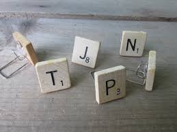 10 Wedding Place Card Holders Scrabble Letter Tile Wedding Place Card Holder Inexpensive Party Decor Place Card Holders Scrabble Letters Vintage Buttons