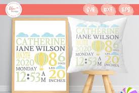 Download Baby Birth Announcement Hot Air Balloon Svg Cut Files 572403 Cut Files Design Bundles