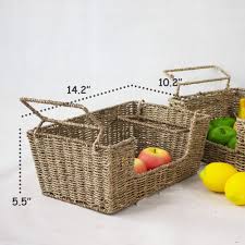 Our pine is from scandinavia and the cedar. Wicker Stacking Storage Basket Bins Set 2 Food Fruit Organizers Wi Made Terra