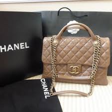 Chanel coco charms flap bag. Chanel Bags Chanel Large Taupe Top Handles Flap Shoulder Bag Poshmark