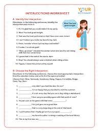 315 Interjections Worksheet