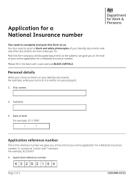 We did not find results for: Application For A National Insurance Number Personal Details