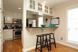 Last updated on march 23, 2021 modernizing a kitchen is a top choice among. Breakfast Bar Table Set Good Idea For Updating Cabinets Over A Breakfast Bar This Would Create A Much Small Apartment Modern Kitchen Peninsula Kitchen Decor
