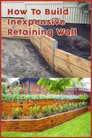 See more ideas about garden retaining wall, wooden retaining wall, backyard landscaping. How To Build Cheap Retaining Wall Landscaping Retaining Walls Sloped Backyard Cheap Retaining Wall