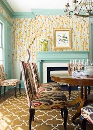 Before we moved into our one bedroom apartment and had to downsize our dining table, entertaining and having friends over for meals or happy hour was something i loved to do!. Contemporary Floral Wallpaper In Eclectic Dining Room Hgtv