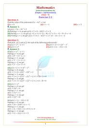 Ncert Solutions For Class 9 Maths Chapter 2 Polynomials In Pdf