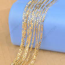 Classic and versatile, this elegant 9ct yellow gold necklace is created with 4mm flat oval curb links in a polished finish. Fast Shipping Wholesale 5 Pcs 24 Inch Heavy Yellow Gold Filled Figaro Necklace Chains Gold Necklace Men S Long Necklace Necklace Protection Necklace Whitenecklace Cord Aliexpress