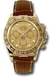 Rolex Watches Daytona Yellow Gold Leather Strap 116518 Chdbr Erkek Kol Saatleri Erkek Modasi