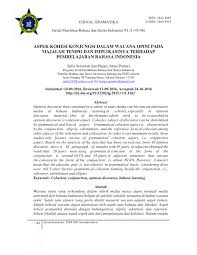 Pdf Aspek Kohesi Konjungsi Dalam Wacana Opini Pada Majalah Tempo Dan Implikasinya Terhadap Pembelajaran Bahasa Indonesia