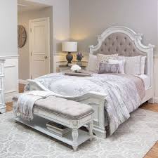 The patterns and soft colors on the rugs add a little bit of variety to this room. White Bedroom Set Queen White Vintage Bedroom Set Jerome S White Bedroom Set Bedroom Sets Queen Vintage Bedroom Sets