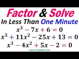 Factor And Solve Cubic Equations In Less Than One Minute Super Simple Trick Youtube In 2020 Equations Math Tricks Solving