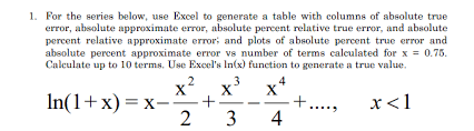 Insert the data set in the. 1 For The Series Below Use Excel To Generate A Chegg Com