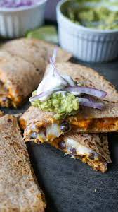 Black Bean And Sweet Potato Quesadillas Kitschen Cat Recipe Sweet Potato Quesadilla Recipes Food