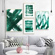 Cheap Painting Calligraphy Buy Directly From China Suppliers Abstract Poster Teal Green Wall Art P In 2020 Green Wall Decor Green Living Room Decor Green Room Decor
