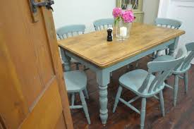 Country Dining Table With 6 Chairs Painted In Duck Egg Blue Dining Room Blue Duck Egg Blue Dining Room Country Dining Tables