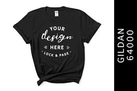 Download this psd mockup and use it to present your design. Black Gildan 64000 T Shirt Mockup Graphic By Lockandpage Creative Fabrica