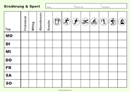 In dem kostenlosen haushaltsbuch können sie ihre einnahmen oder ausgaben gegliedert nach kategorie (z.b. Ernahrung Und Sport Pdf Vorlage Zum Ausdrucken