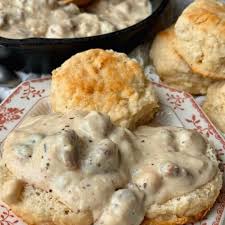 Image result for sausage gravy biscuits