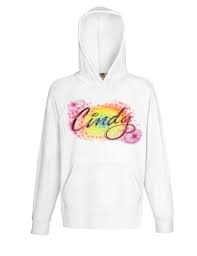 Amazon Com Airbrushed Graffiti Script Name Hooded Sweatshirt Handmade