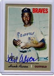 Topps Hank Aaron Baseball Original Autographed Sports Trading Cards &  Accessories