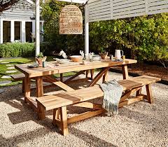 The addition of a patio table or a picnic bench can elevate your backyard to a warm and inviting area perfect for hosting all your when considering which outdoor dining table to buy, it's important to keep in mind how your furniture will be used. Outdoor Furniture Early Settler