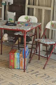 Best prices on plastic card table in game tables. Makeover A Card Table Using A Spray Paint Shower Curtain Mod Podge Decoupage Furniture Table Cards Card Table And Chairs