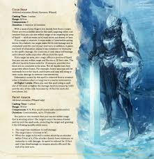 Cold Snap Frost Armor New Homebrew Ice Spells D D Unleashed Album On Imgur