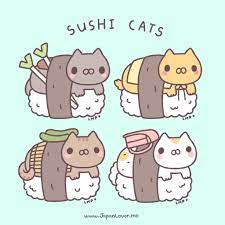 Create the bed of shushi rice and then proceed to step five. Drawing Skill Kawaii Sushi Cat Drawing