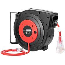Alibaba.com offers 1898 small retractable extension cord products. Amazon Com Vivohome Heavy Duty 50 Feet Retractable Extension Cord Reel With Ceiling Wall Mount Swivel Bracket And Led Light Connector Ul Certified Electronics