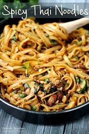 One Pot Spicy Thai Noodles Recipe Yummly Recipe Recipes Vegetarian Recipes Healthy Recipes