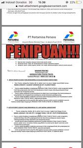 Palsu pt pertamina persero, pertamina recruitment lowongan pertamina, playlist terpopuler : Pertamina Sobat Hati Hati Ya Dengan Modus Penipuan Yang Facebook