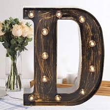Glowing christmas garland light bulbs for xmas holiday greeting cards design and the illustration is available for download in high resolution quality up to 5000x5000 and in eps file format. Oycbuzo Golden Black Led Marquee Letter Industrial Vintage Style Light Up Alphabet Letter Sign For Cafe Wedding Birthday Party Christmas Lamp Home Bar Initials Decor Buy Online In Antigua And Barbuda