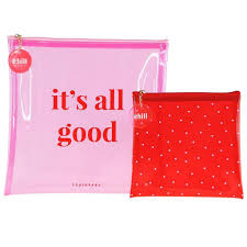 It S All Good Pink Red Cute Cool Unique Zipper Pouch Set Bag Clutch Cosmetic Bag Pouch Pink Pouch Pink