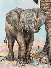 Defiant Love Elephant Painting Elephant Painting Canvas Animal Paintings