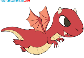 How to draw a cute baby dragon easy and step by step. How To Draw A Dragon Very Easy