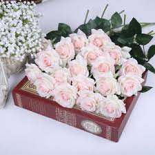 The are many shades of pink bouquet flowers, choose the pink shade that complements your dress, not compete with it; Blush Pink Roses Real Touch Light Pink Flowers Silk Latex Wedding Flowers 10 Pcs Ebay