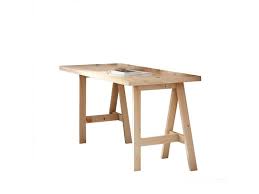 • voici les tréteaux stables en tubes d'acier carrés qu'il vous faut : Bureau Bois Massif Treteau Gain De Place Vente De Europe Et Nature Conforama