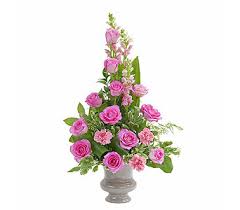 Peaceful Pink Small Urn Funeral Flowers Flower Cart Sympathy Flowers