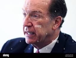 David Malpass, 13th President of the World Bank Group, speaks during an  interview conducted by Yomiuri Shimbun in Chiyoda Ward, Tokyo