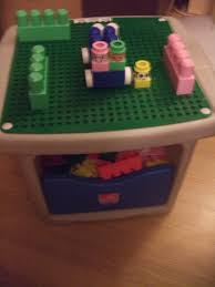 Amazon Com Step 2 Lego Duplo Mega Block Play Table With Storage 85 Blocks Toys Games Play Table Toy Organization Lego Duplo