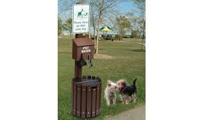 Pet waste stations consist of a bag dispenser, waste bin, and a sign, helping to encourage pet owners to clean up after their pups by making it easier to do so. Standard Pet Waste Stations Pet 03 Barco Products