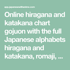 Online Hiragana And Katakana Chart Gojuon With The Full