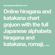 online hiragana and katakana chart gojuon with the full