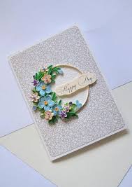 Quilling Wedding Card With Blue And Beige Flowers Birthday Etsy Wedding Cards Handmade Quilling Cards Cards Handmade
